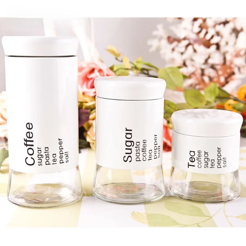 Grain Storage Tank Hermetic Pots for Food Coffee Bean Storage Tea Can Glass Jar Round Transparent Glass Sealed Jar Containers 6