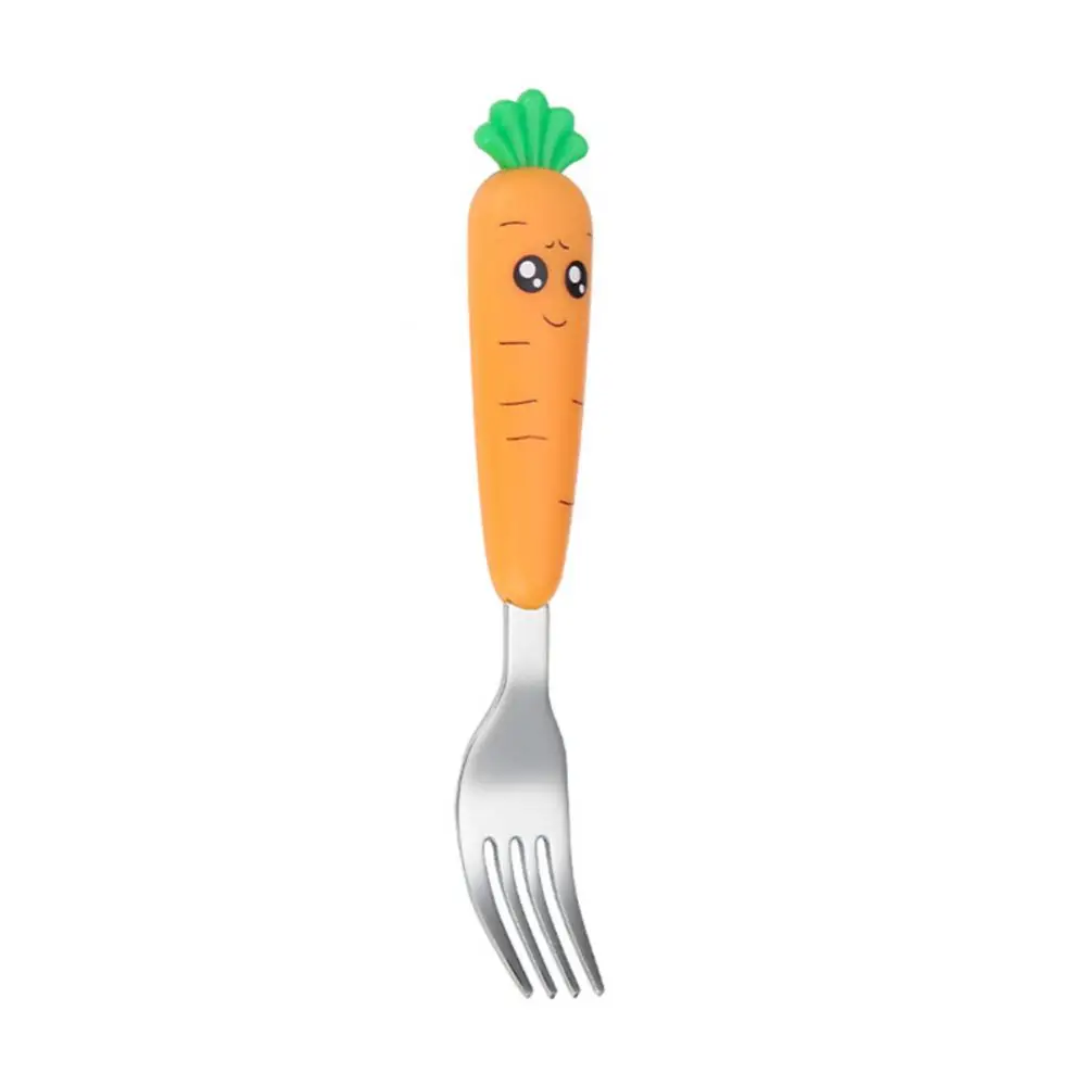 Carrot Cutlery Durable Child Safety Cute Stainless Steel Utensils Children Spoon Fork