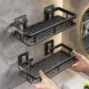 Bathroom Shelf No Drill Wall Mounted Shampoo Bottle Shower Corner Rack Toilet Storage Rack Aluminum Bathroom Kitchen Accessories 1