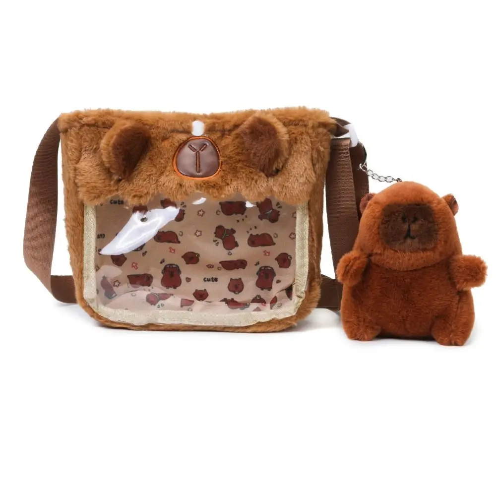 Animals Capybara Plush Backpack Plush Doll Bag Large Capacity Cartoon Shoulder Bag Shoulder Bag School Bag Students School Bag