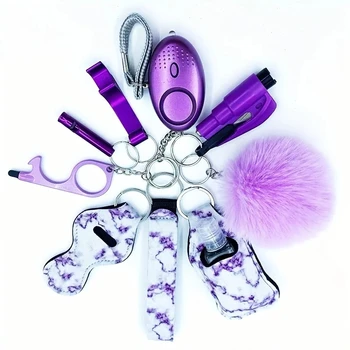 Self Defense Security KeychainSafety Keychain Full Set Set with Personal Alarm Protective Keychain Accessories for Women Girls 1