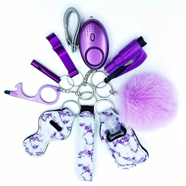 Self Defense Security KeychainSafety Keychain Full Set Set with Personal Alarm Protective Keychain Accessories for Women Girls 1