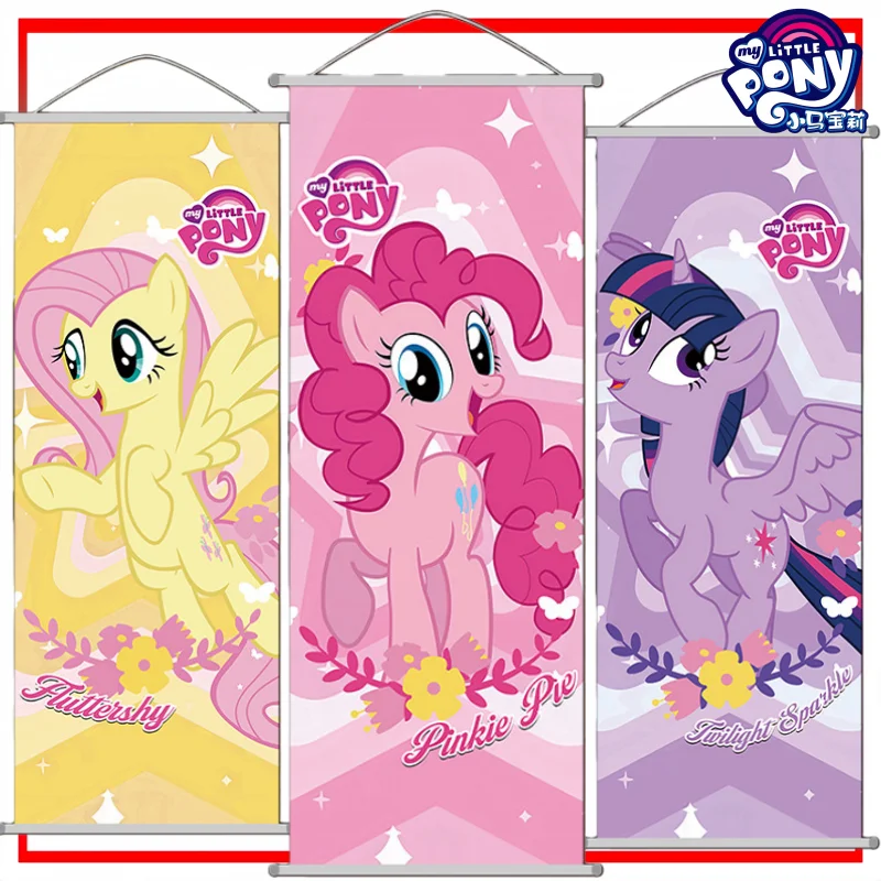 My Little Pony Hanging Paintings Cartoon Pinkie Pie Poster Holiday Decoration Anime Merchandise Long Scroll Festival Gift
