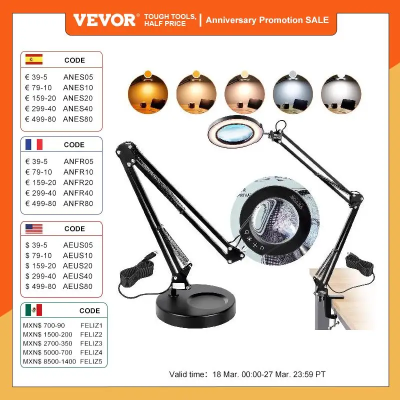 Illuminazione Professionale Lampada Da Scrivania LED 2200 Lumen - 4 Livelli Luminosità, 117 LED SMD Con Morsetto Faretti Led Soffitto - Foto 10