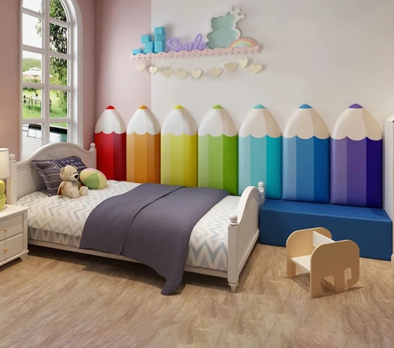 

2021 Cartoon soft bag Wall Sticker Anti -collision Self -stick Soft Case Headboard
