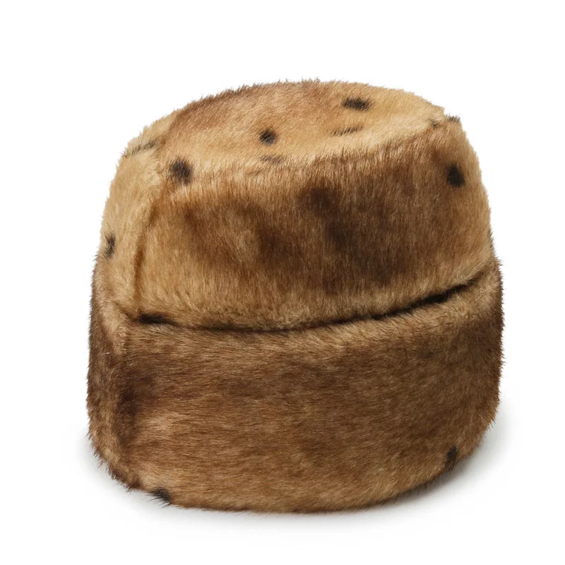 Russian Winter Cap Thickened men's Old Hat Imitation Mink Hair Dad