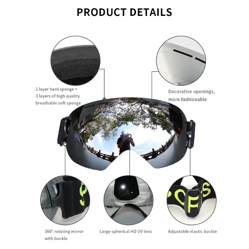 Professional Ski Goggles for Men and Women UV400 Adult Anti-fog Snowboard Skiing Glasses Ultra-light Winter Sports Snow Eyewear 3