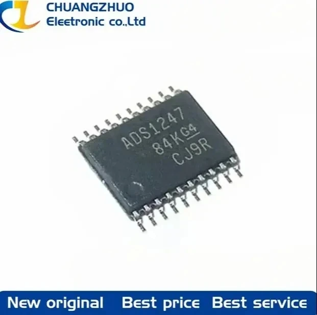

1Pcs New original ADS1247IPWR ADS1247 24Bit 2.7V~5.25V 2kHz SPI TSSOP-20 Analog To Digital Converters