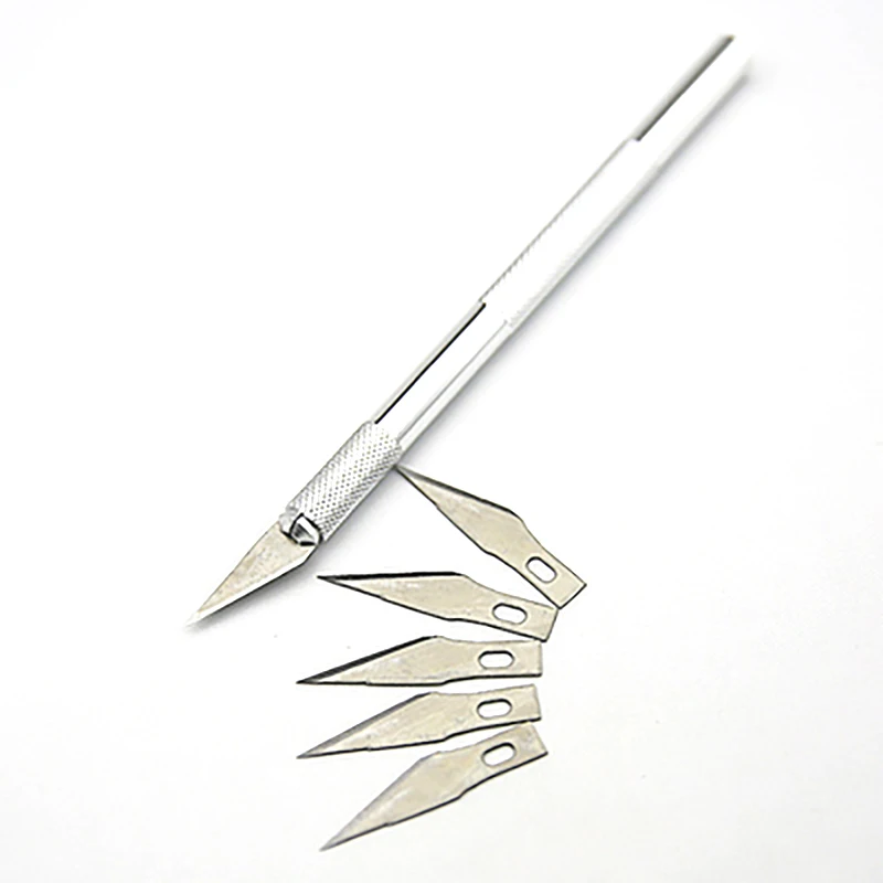 Metal Carving Knife Scalpel Knife Tools Kit Wood Paper Cutter Craft Pen Engraving Cutting Supplies DIY Stationery 1 Set