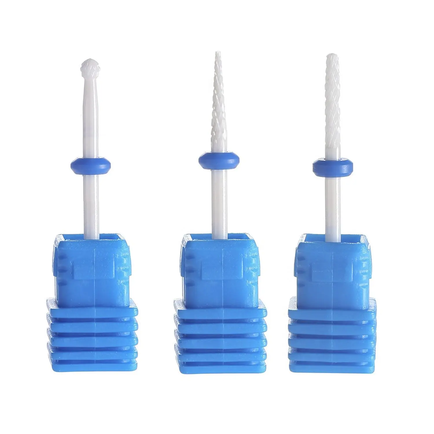 

3pcs Ceramic Nail Bits Set 3/32" Shank For Electric Nail Drill Machine Salon Manicure Nail Art Tool For Cuticle Gel Nail Polish