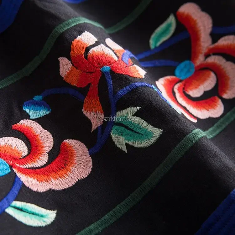 autumn and winter new chinese ethnic style skirt embroidery vintage embroidery women cotton loose elegant style skirt g978