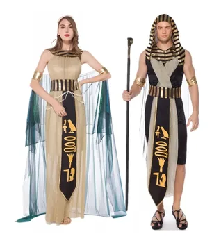Ancient Egypt Egyptian Pharaoh Costume Egypt Cleopatra Cleopatra Queen Cosplay Halloween Party Couple Party Dress