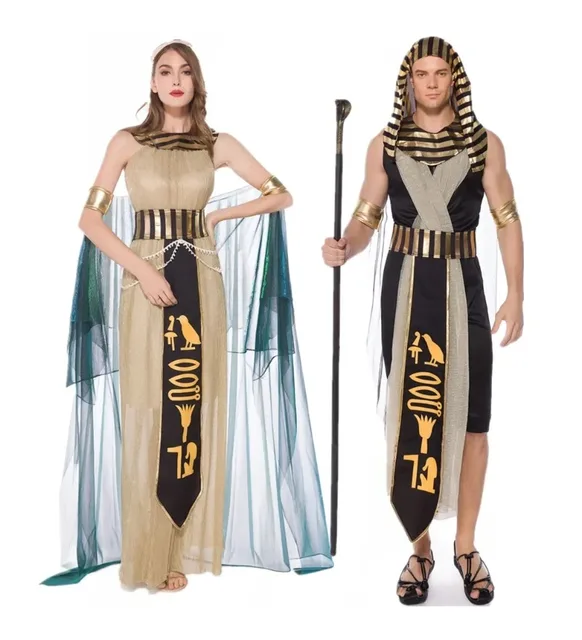 Ancient Egypt Egyptian Pharaoh Costume Egypt Cleopatra Cleopatra Queen Cosplay Halloween Party Couple Party Dress 1