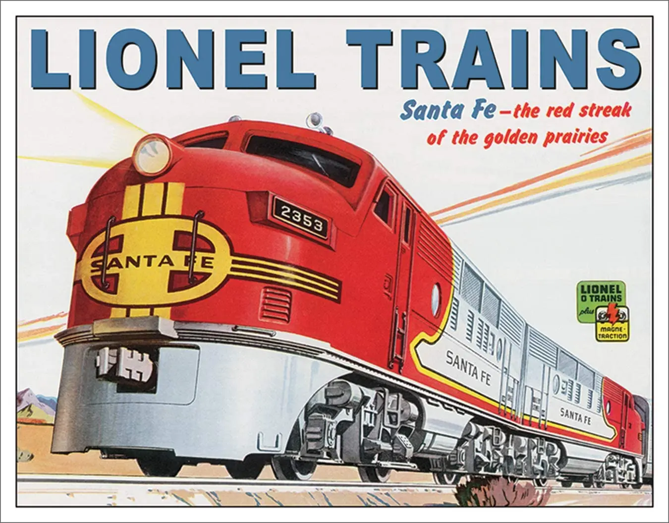 Поезда Lionel Santa Fe жестяной знак 20x30 см |