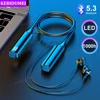 Bluetooth 5.3 Headphones Wireless Neckband Earphones HiFi Stereo Noise Reduction Headsets LED AI Assistant Waterproof Earbuds 1