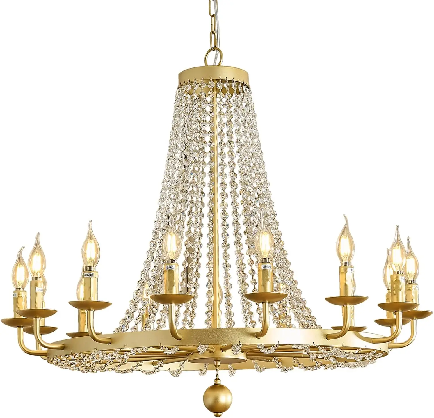 

Gold Wagon Wheel Chandelier Light, Round Crystal Chandelier Lighting,Rustic Kitchen Island Light Fixtures lamparas