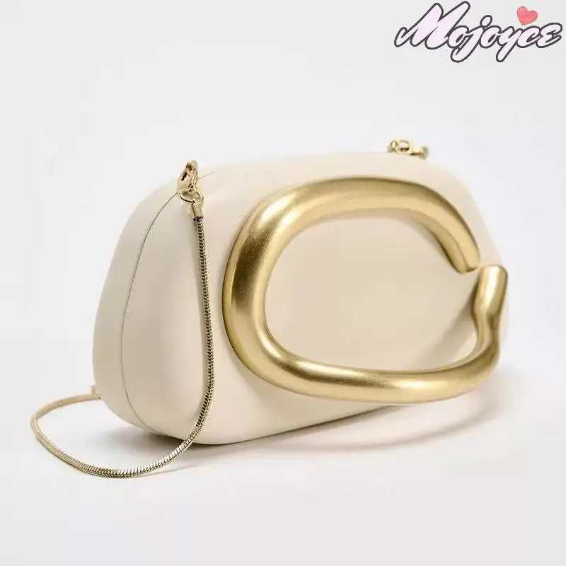 Women Retro Gold Metal Box Clutch Bag Vintage Evening Bags Luxury