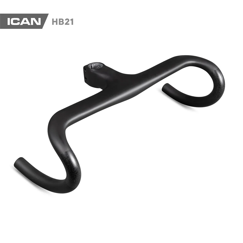 

ICAN Aero Newest Carbon Integrated All Internal Routing Racing Disc Road Bike Handlebar 400/420/440mm Stem Length 90/100/110