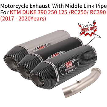 Motorcycle Yoshimura Exhaust System Muffler Escape Modified Mid Link Pipe DB For KTM DUKE 125 250 390 RC390 RC250 2017 - 2020