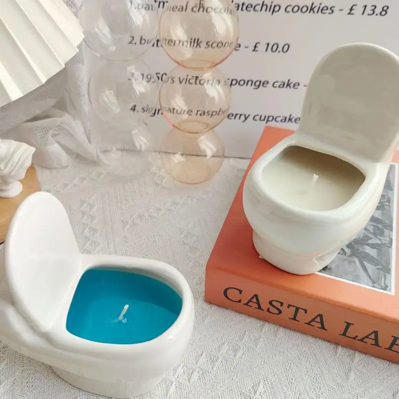 

Decorative Scented Candle durable Toilet Shape Stress Relaxing Aromatherapy Candles for Desktop Funny home decor accessories