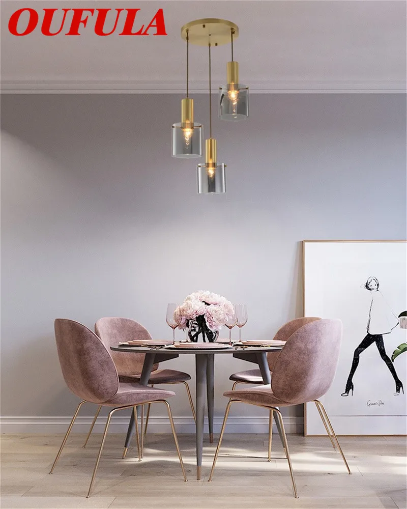 

SOURA Modern Pendant Lights Brass Fixture Contemporary Home Creative Decoration Suitable For Dining Room Restaurant