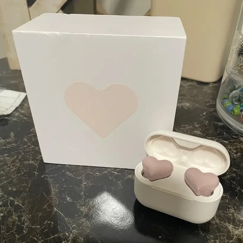 Heartbuds Wireless Earphones TWS Earbuds Bluetooth Headset Heart Buds Women High Quality Fashion Gaming Student Headphones Girl