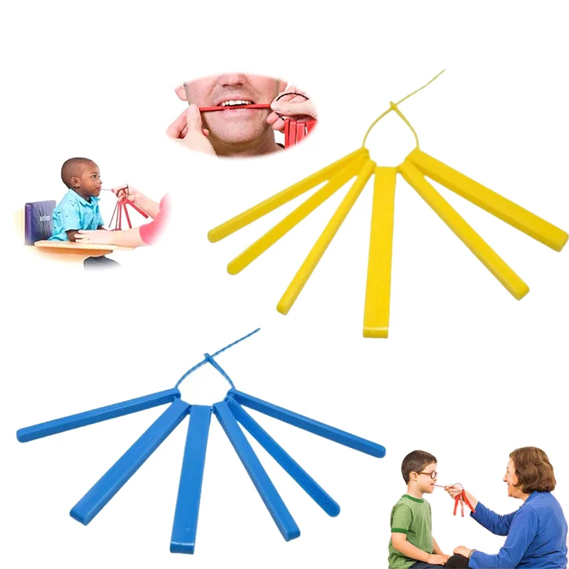 6Pcs/Set Speech Therapy Chewing Teether for Kids Adult Oral Motor Mandible Bite Force Trainer Autism Sensory Speech Therapy speech therapy teeth massager