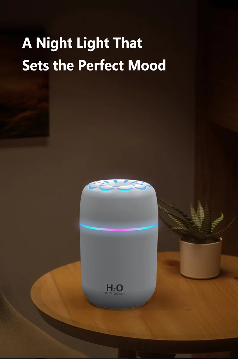 Lenovo Mini Portable Humidifier USB Car Air Humidifier Quiet Electric Small Desktop Cool Mist Humidifier for Home Office Bedroom 4