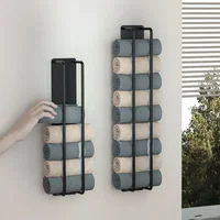 Alloy Bathroom Towel Rack Punch-free Movable Bathroom Kitchen Black Towel Bar Toilet Rack Kitchen Accessories 1