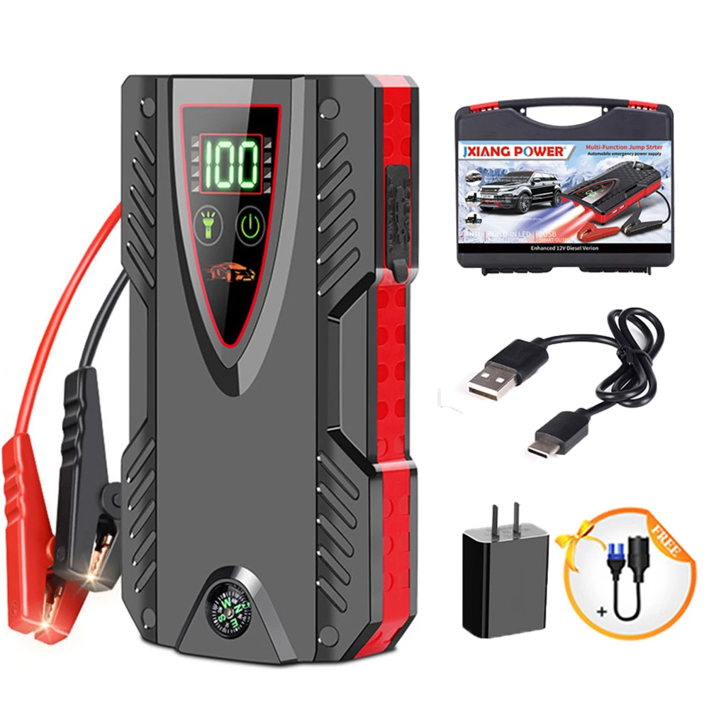 99800Mah 1000A 12V Jump Starter Voor Auto Pastella Portatile Power Bank Batteria Di Emergenza Booster Starten Charger Voor Car 6.0L