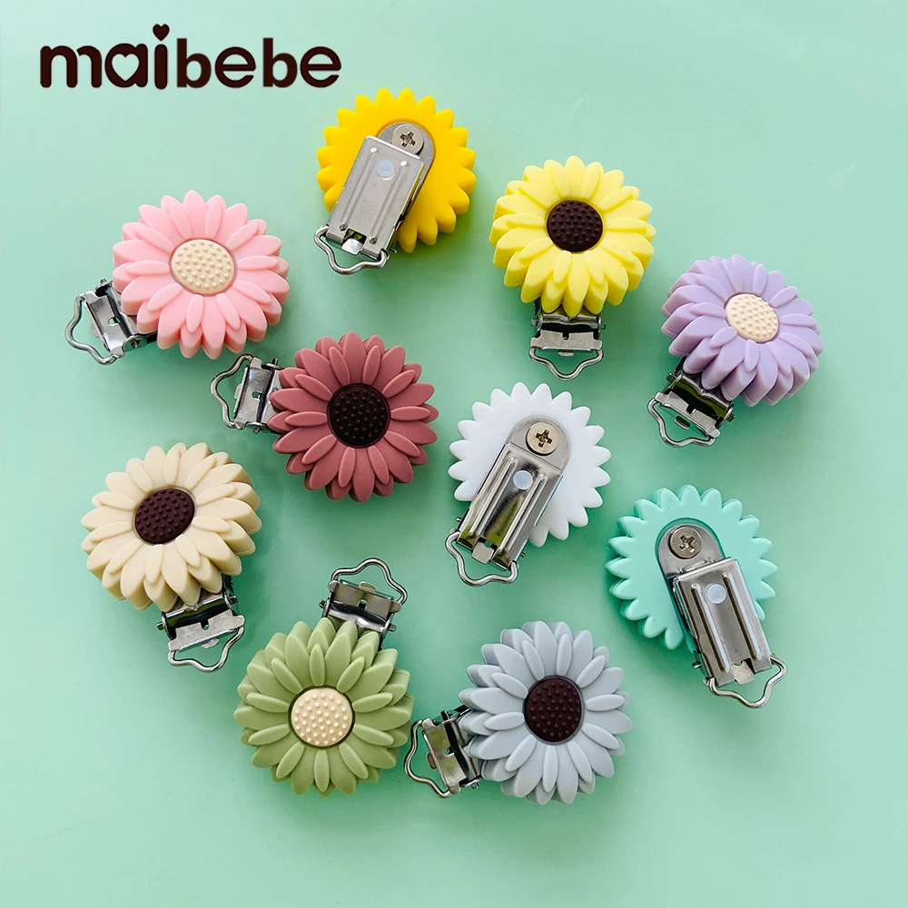 3pcs Silicone Pacifier Clip Flower Clips Pacifier Dummy Chain Holder Soother Nursing Accessories pacifier clips