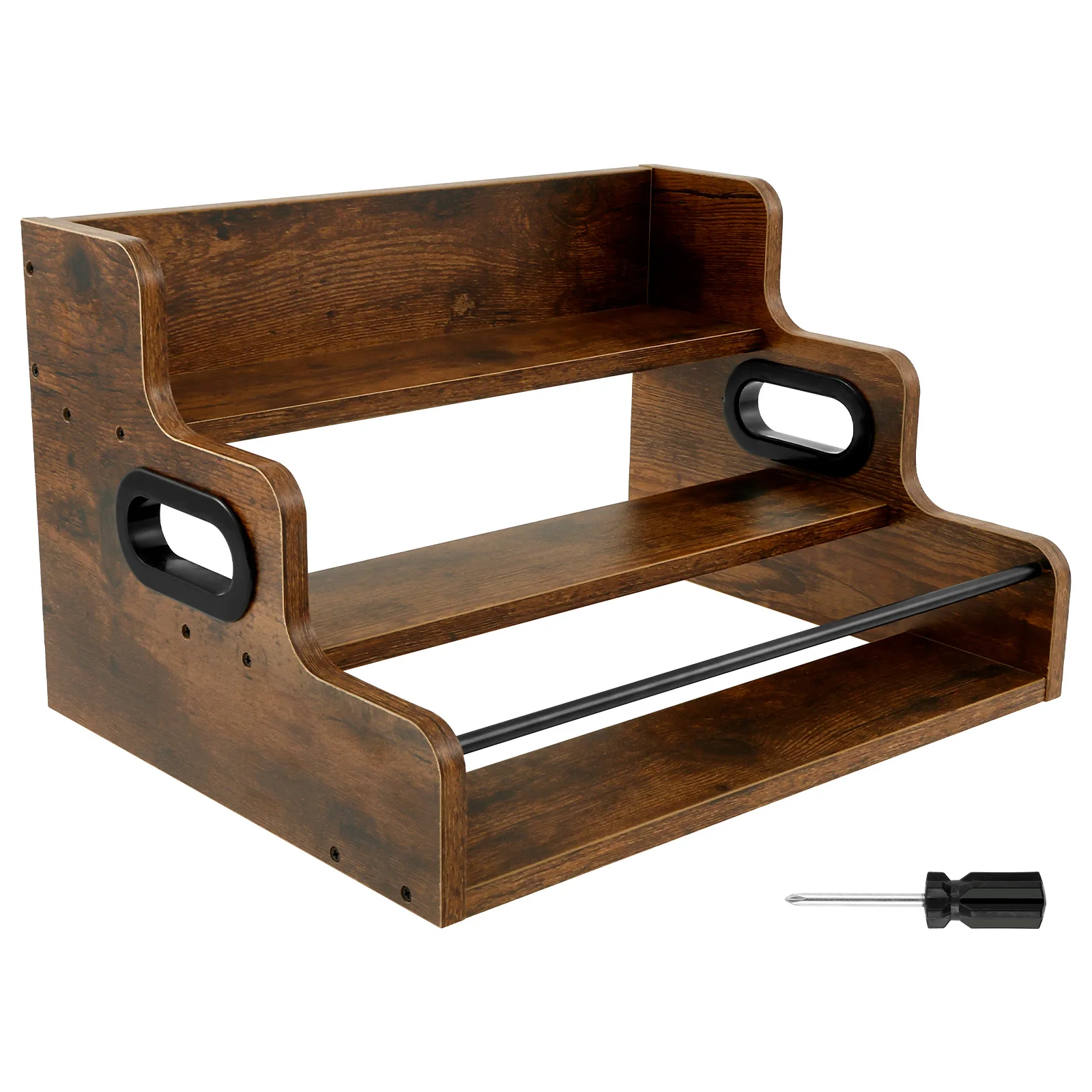 Estante de exhibición de botellas de licor de madera de 3 niveles, estante de vino para licor, estante de jarabe de café Vintage, organizador, estante de Bar, soporte para vino