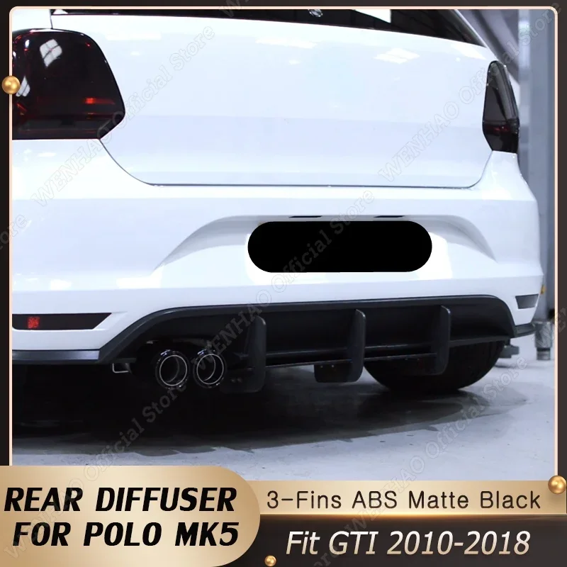 Auto Heckschürze Diffusor Spoiler Maxton Stil Splitter für Volkswagen VW  Polo MK5 GTI 6R 6C Zwei Vier Tür Facelift 2010-2018