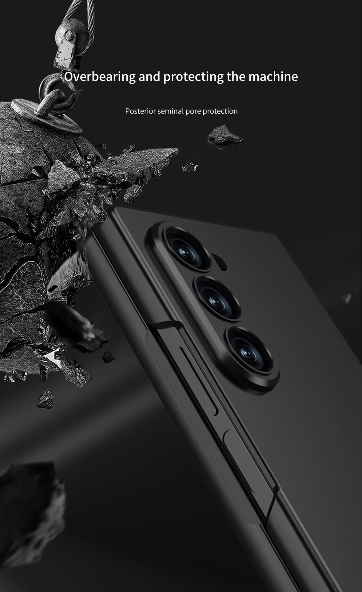 Stoßfeste Armor-Plastik-Handyhülle für Samsung Galaxy Z Fold 8 Ultra Fold7 mit Schutzglas für den äußeren Bildschirm und matter Abdeckung – Detail 10