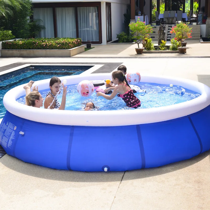 180*73cm Adult Children's Inflatable PVC Round Swimming Pool Summer Home Outdoor Bathtub Clip Net Thickened Cushion Pool