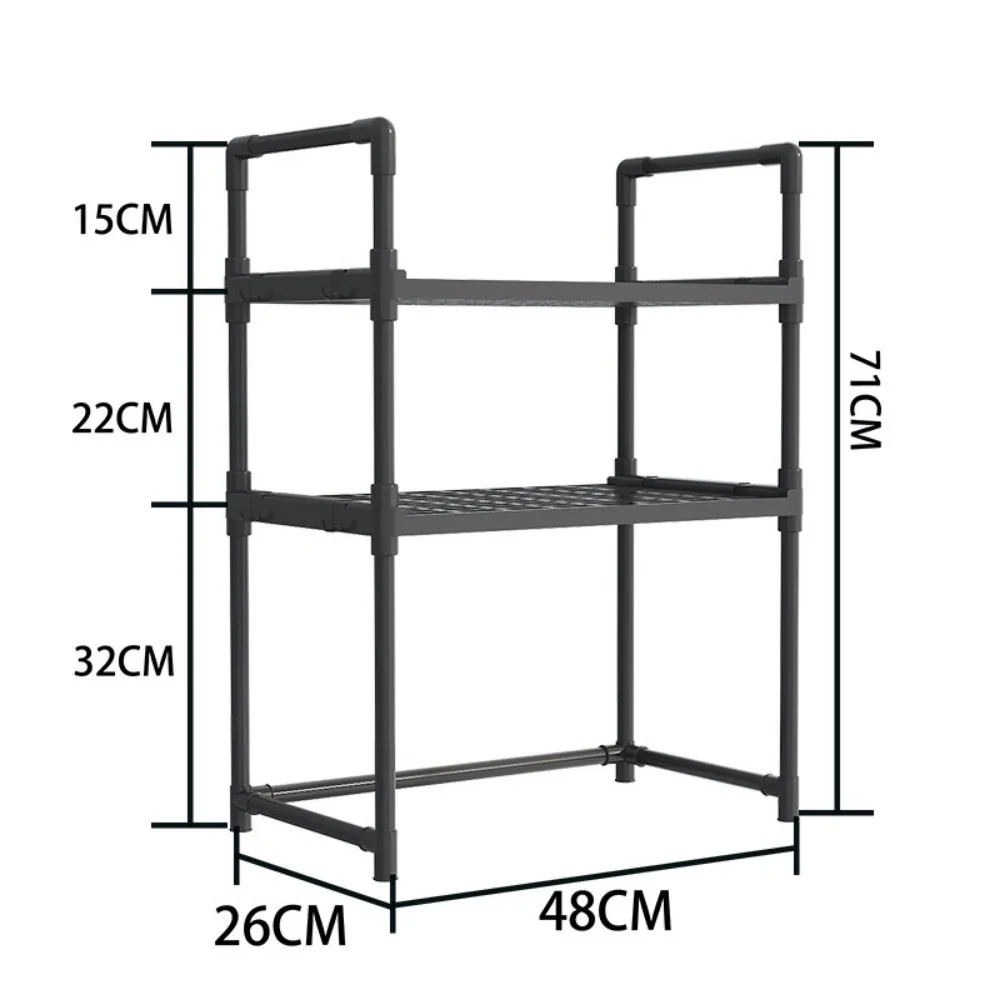 Storage Rack Microwave Oven Shelves Kitchen Multifunctional Seasoning Rack Plastics Double Layer Storage Rack Kitchen Organizer