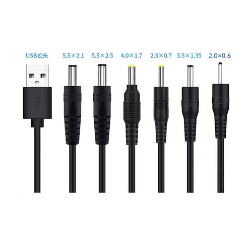 USB To DC 3.5*1.35mm 2.0*0.6mm 2.5*0.7mm 4.0*1.7mm 5.5*2.1mm 5.5*2.5mm Plug Jack DC 5V Power Extension Cable Connector - Image 2