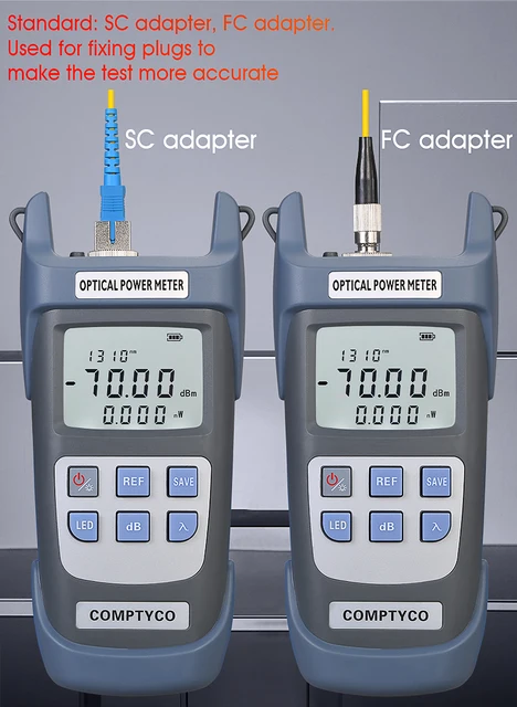 Wattmètre Optique Haute Précision -70dBm à +6dBm - Testeur Câble Fibre Optique Avec Connecteurs FC/SC