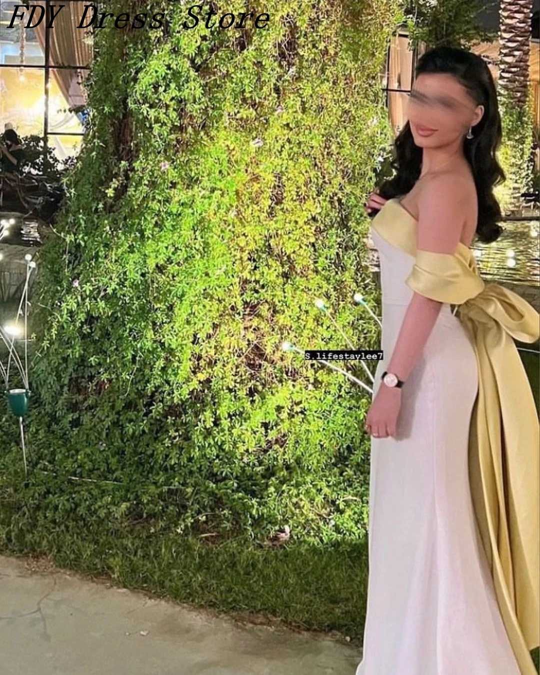 

Vintage Mermaid Sleeveless Strapless Prom Dresses Back Bow Ankle Length Party Dresses Formal Occasion Evening Dresses