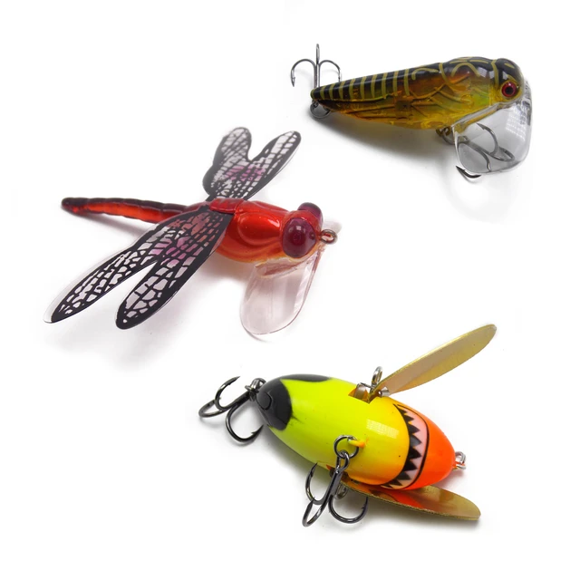 CATCHSIF 3PK Dragonfly and Cicada fishing lures topwater realistic body  injured hard hungry eating bass bait - AliExpress