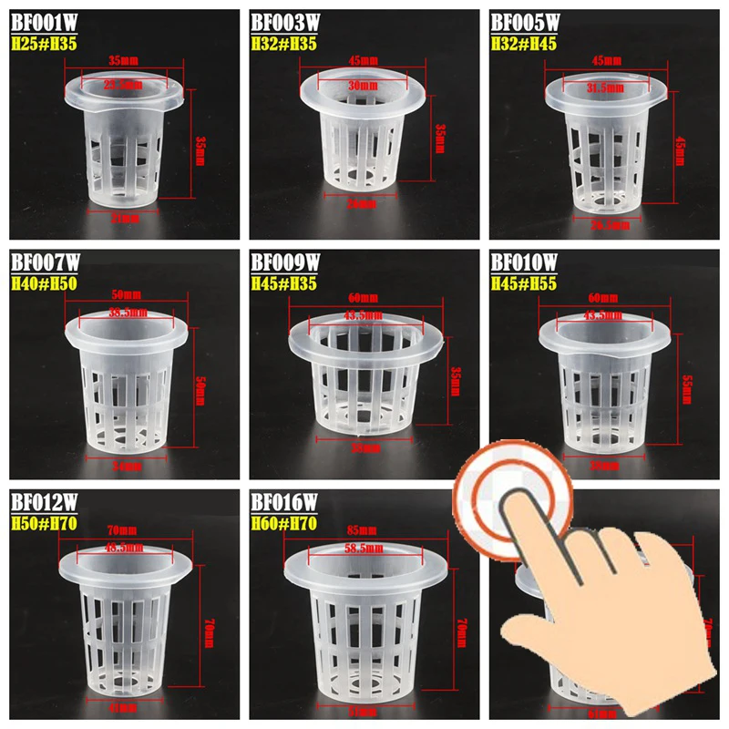 50 Stück schwarze Pflanzentöpfe für den Garten, Gemüse, erdloser Hydrokulturkorb, Kindergartentöpfe, Hydrokultur-Kolonisationsnetzbecher_voghion.com