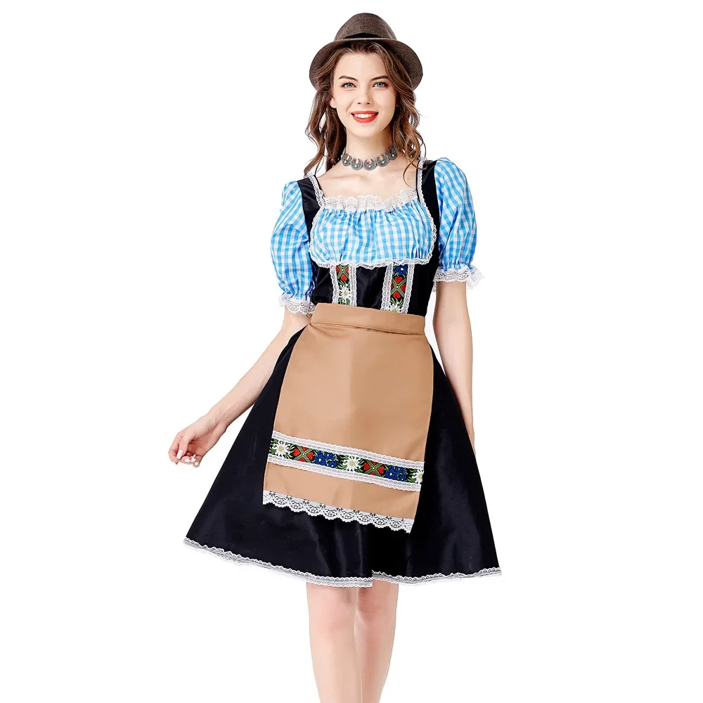

German Beer Maid Costume Women Oktoberfest Dirndl Dress Adult Halloween Party Outfit