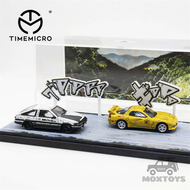 TIMEMICRO 1:64 Initial D cartoon painting AE86 /Mazda RX-7 Diecast