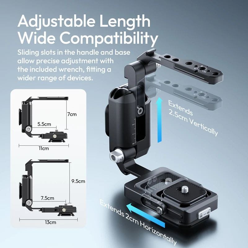Ulanzi XJ01 Uka Universal Foldable Camera Cage 2-in-1 Handle Cage for Camera Tripod Gimbal Phone Clamp Photography Light Vlog - Ảnh 5