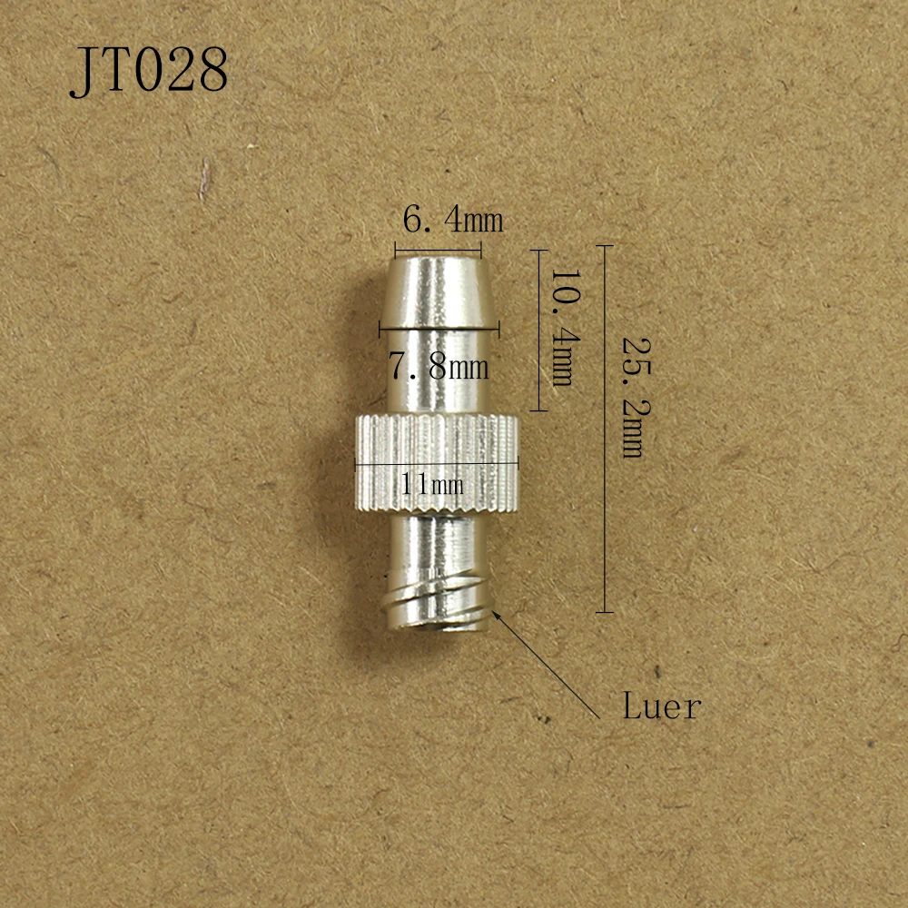 2PCS/Bag Tracheal Joint Glue Machine Tracheal Metal Adapter Pin Tube Connector Tracheal Extension Luer Adapter