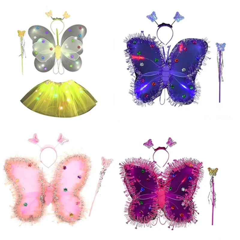 

Shiny Butterfly Wings Wand Lights Angel Wings for Halloween Cosplay-Party