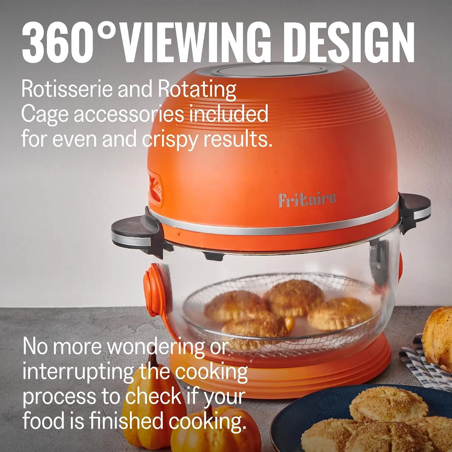Air Fryer - Glass 5 Quart w/ 360 Visibility, Self-Cleaning, 400F Vortex Air Fryer for Even Cooking, Free 3