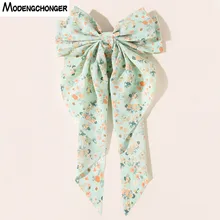 

New Spring Women Large Bow Hairpin Summer Chiffon Big Bowknot Stain Bow Barrettes Flower Color Ponytail Clip Hair Accessories