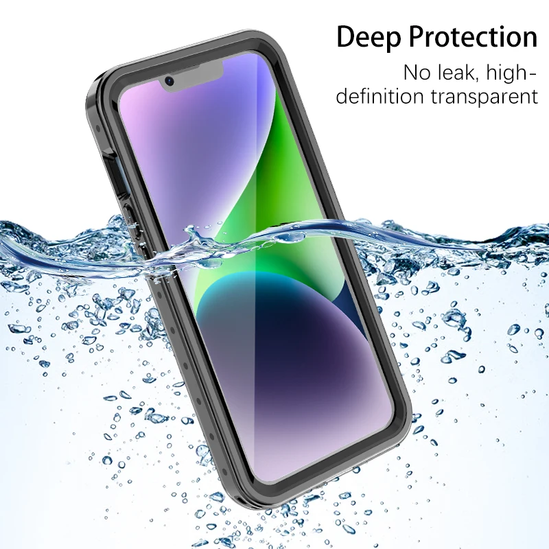 

Чехол Shellbox IP68 Водонепроницаемый для iPhone 14 Pro Max 7G 8 XR XS Max 11 Pro 12 13 Mini 14 Plus противоударный сверхпрочный защитный чехол