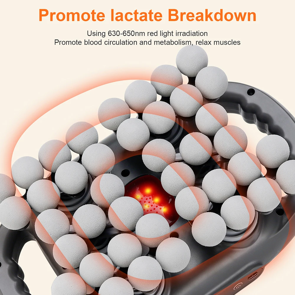 Fascia Gun 42-heads Deep High Frequency Vibration 42mm Wireless Waist and Back Massager Body Relaxation Shoulder Calf Massager